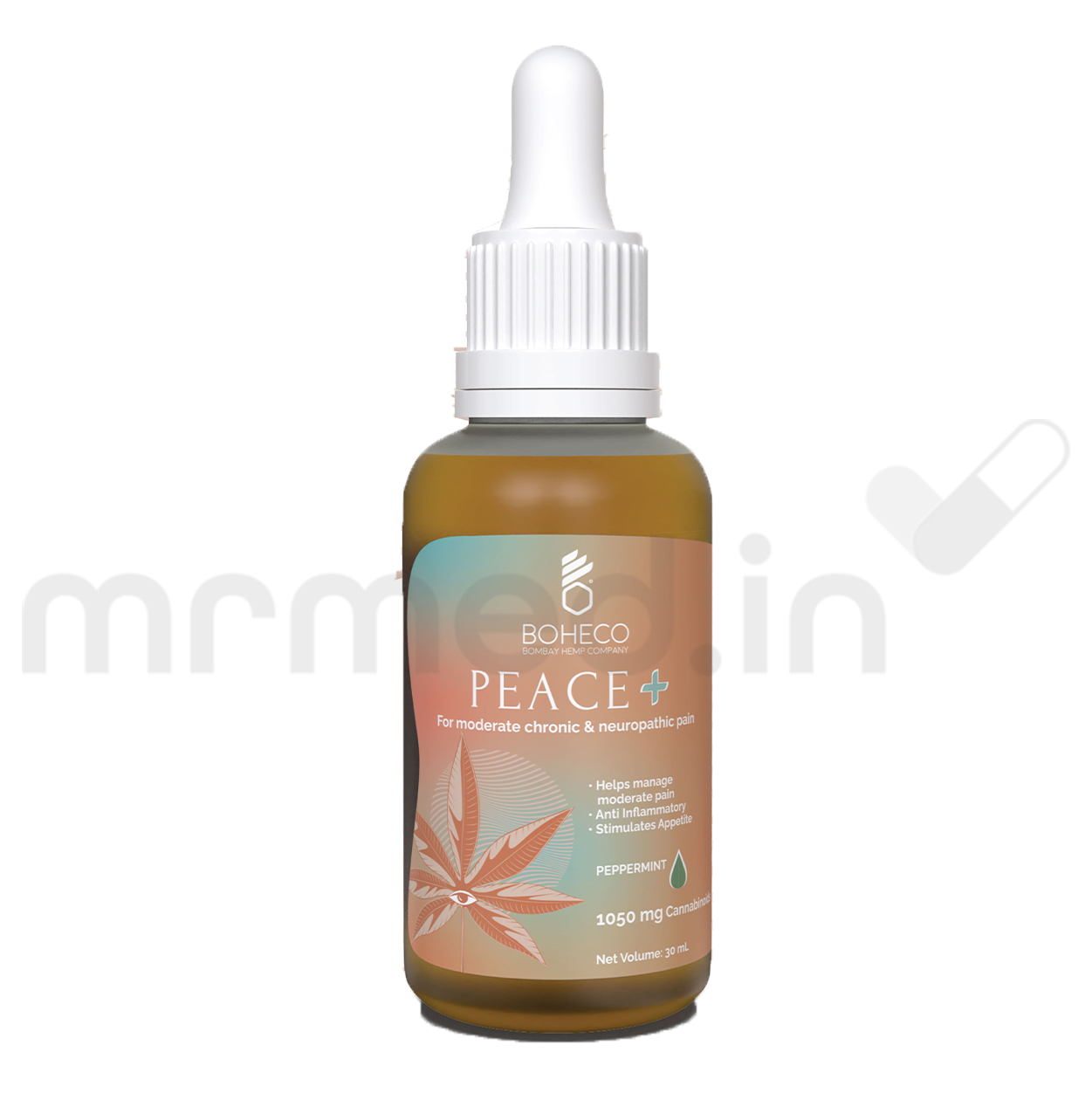 Peace + Natural Pain Reliever Tincture Peppermint 30ml