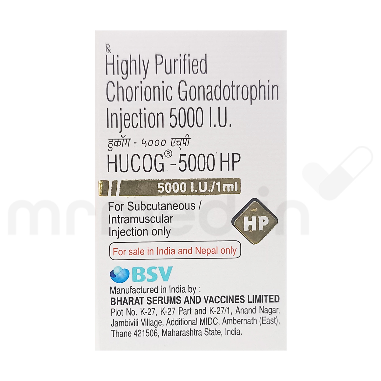 Hucog HP 5000IU Injection