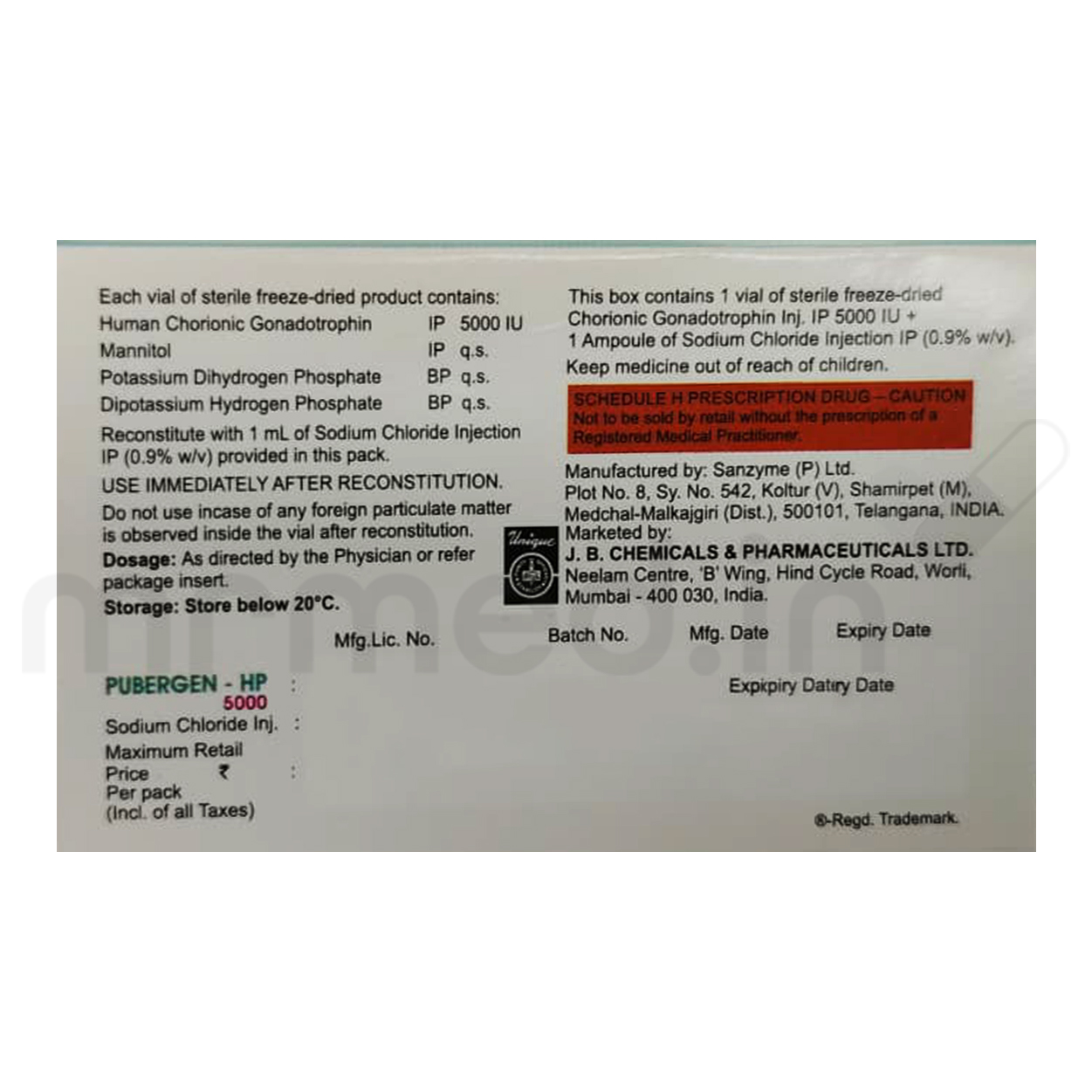 Buy Pubergen 5000IU Injection Online: View Uses, Price, and Side Effects