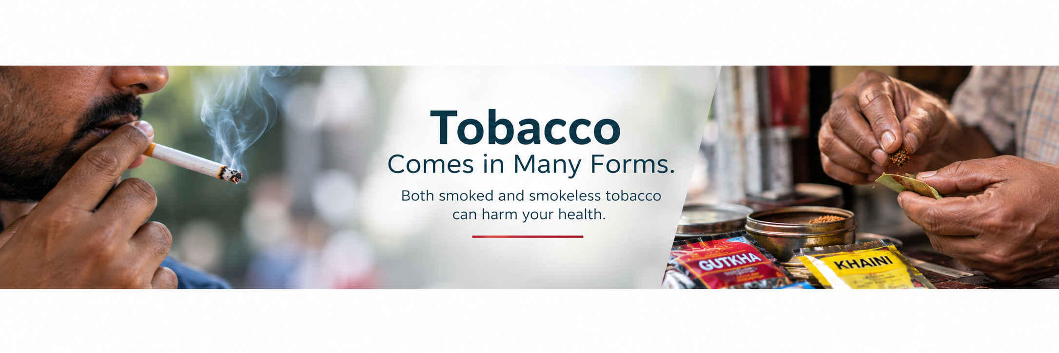 Its a banner talking about the different forms of tobacco in India. its a no-smoking advisory.