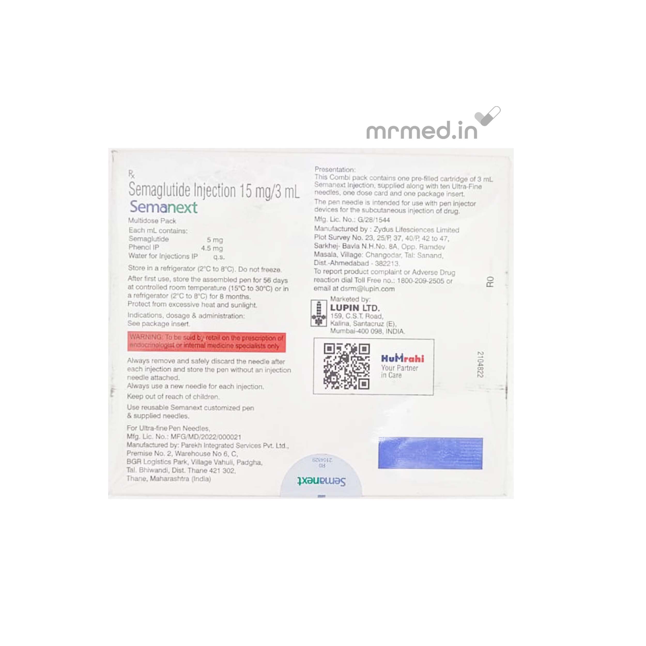 semaglutide cartridge Buy Semanext 15mg Cartridge 3ml Online for Weight Management